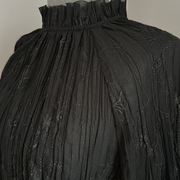 ZARA Black Sheer Top NWT M - Picture 3 of 11
